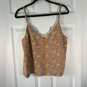 Madewell Silk Orange Pink Sleeveless Crop Camisole